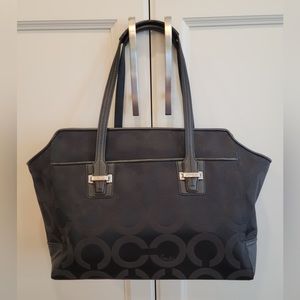 EUC - Coach Black Monogrammed Tote